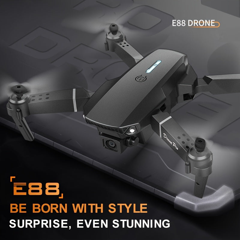 E88 Drone with Dual HD Cameras, 480p Video, Wi-Fi, USB Charging, 1181.1inch Max Altitude, 3m/s Speed, 96g Max Takeoff, Beginner Level, Indoor Use, App Control, One-Click Return, Rechargeable Battery, No GPS - Perfect for Aeri