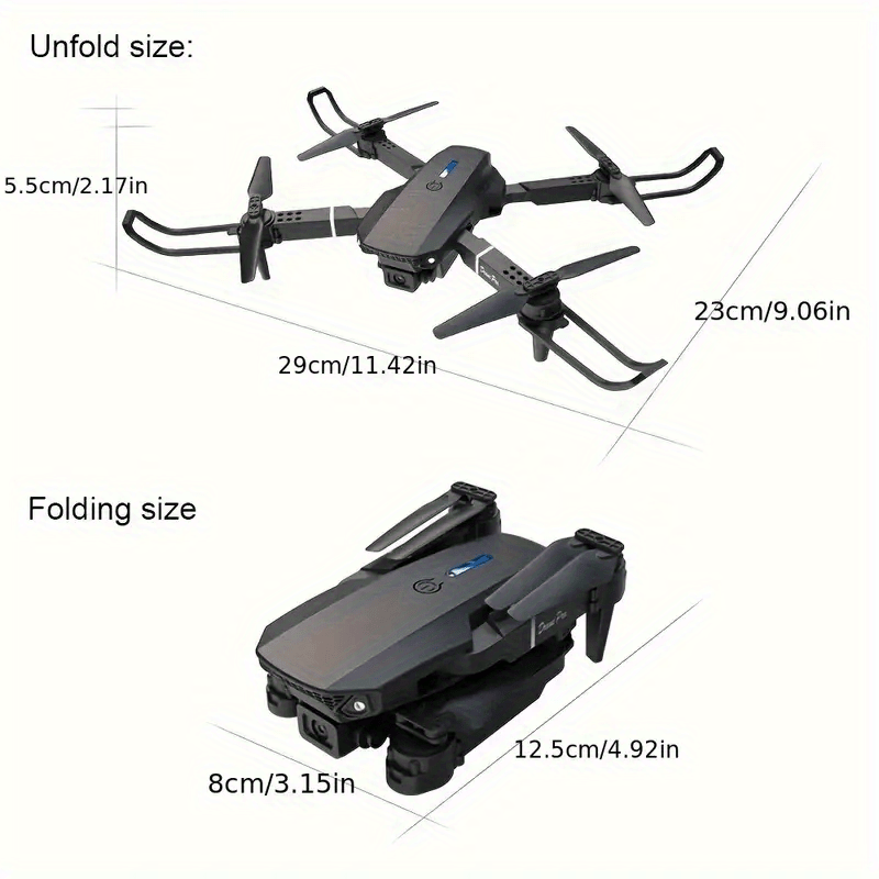 E88 Drone with Dual HD Cameras, 480p Video, Wi-Fi, USB Charging, 1181.1inch Max Altitude, 3m/s Speed, 96g Max Takeoff, Beginner Level, Indoor Use, App Control, One-Click Return, Rechargeable Battery, No GPS - Perfect for Aeri