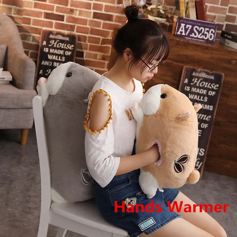 50cm Cute Hamster Plush Dolls, Plush Toys Simulation Hamster, Guinea Pig Large Hands Warmer Plush Toys, Children Birthday Gift