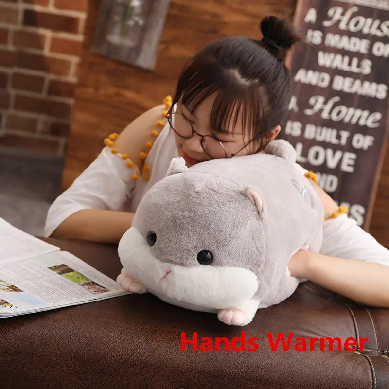 50cm Cute Hamster Plush Dolls, Plush Toys Simulation Hamster, Guinea Pig Large Hands Warmer Plush Toys, Children Birthday Gift