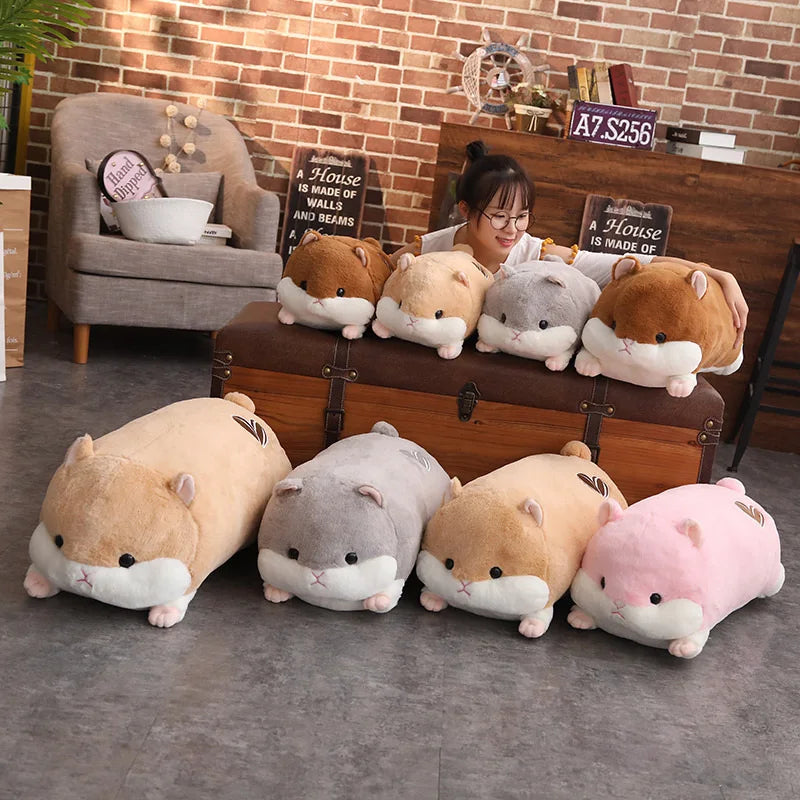 50cm Cute Hamster Plush Dolls, Plush Toys Simulation Hamster, Guinea Pig Large Hands Warmer Plush Toys, Children Birthday Gift