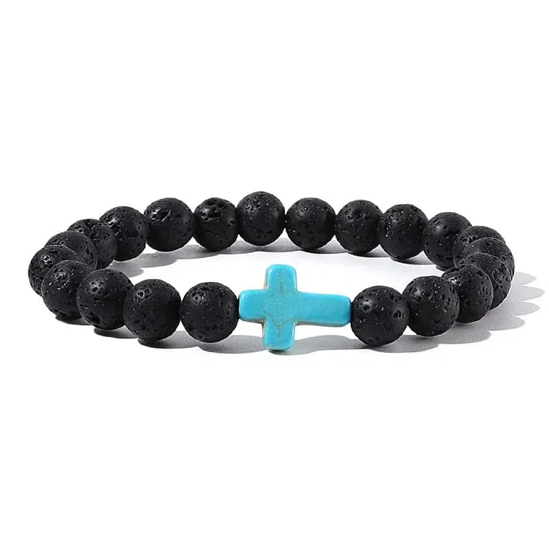 Prayer Men Natural Stone Wood Beads