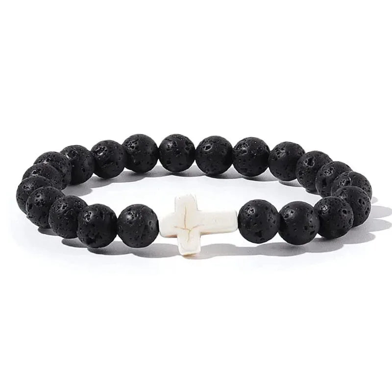 Prayer Men Natural Stone Wood Beads